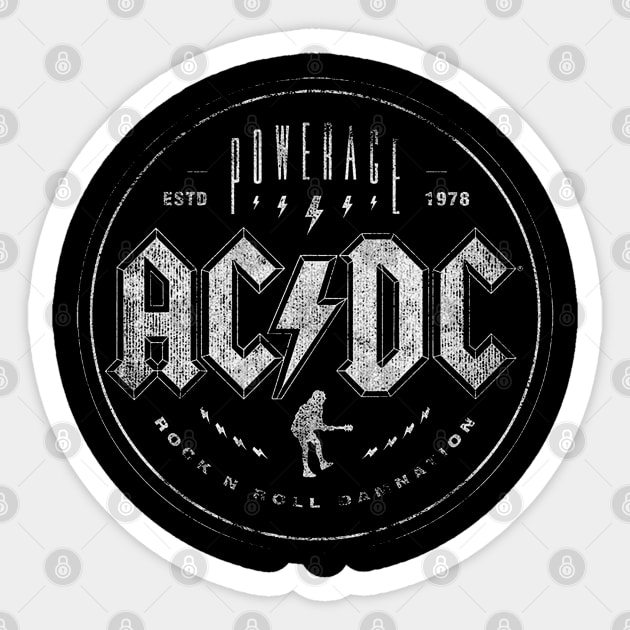 AC DC Retro Sticker by Art by neschtoons